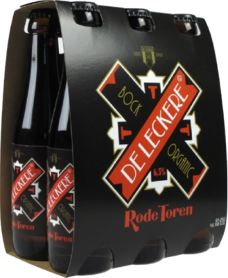 De Leckere Rode Toren Bock sixpack met flesjes van 25cl